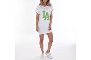 Shirt jurk LA wit groen one size