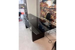 Glazen graniet tafel - uitschuifbaar - 6-8 personen