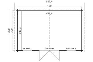 Blokhut Udo 480x300 Onbehandeld vuren
