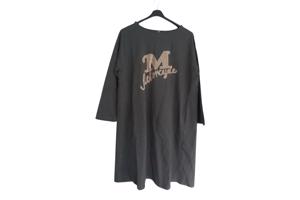 Sweat jurk motorcycle strass steentjes grijs XL/XXL