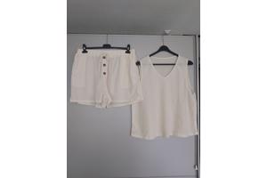 2 delige dames set creme XXL