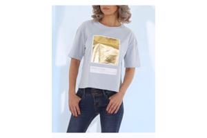 Glo-Story t-shirt Shine all day lichtblauw XL/42