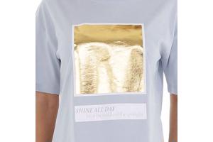 Glo-Story t-shirt Shine all day lichtblauw XL/42