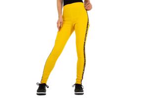 Fashion stevige legging panterprint geel S/M