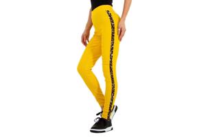 Fashion stevige legging panterprint geel S/M