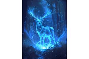 50x40cm Diamond Painting verlicht hert (vierkant) nr 59