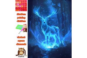 50x40cm Diamond Painting verlicht hert (vierkant) nr 59