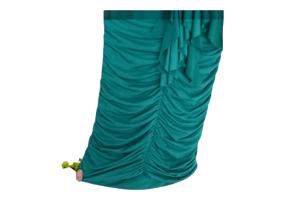 Stretchy offshoulder jurk groen S/M