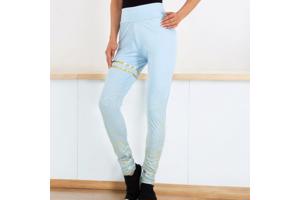 Holala stretchy legging lichtblauw goud glitter L/XL