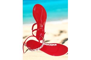 Teenslippers rood met strass steentjes 37