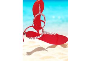 Teenslippers rood met strass steentjes 37