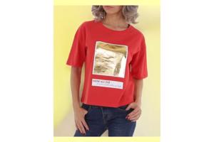 Glo-Story t-shirt Shine all day rood goud S/36