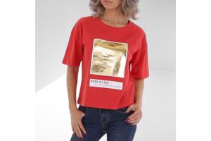 Glo-Story t-shirt Shine all day rood goud S/36