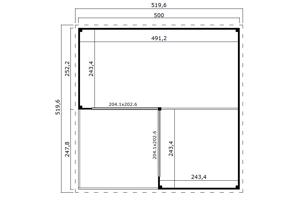 Tuinhuis-Blokhut Domeo 6 Loggia: 500 x 500 cm ---PROMO---