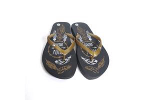 Teenslipper zwart goud met strass steentjes 32