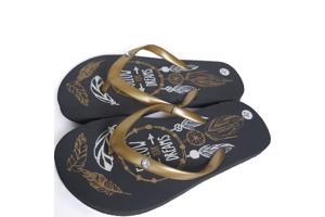 Teenslipper zwart goud met strass steentjes 32