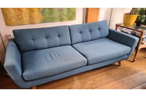 Blauwe 3-zitsbank
