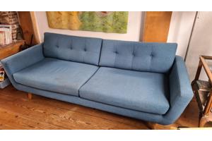 Blauwe 3-zitsbank