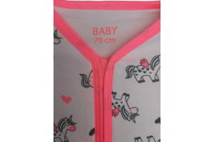 BIO-katoen baby slaapzak lange mouwen roze 70cm