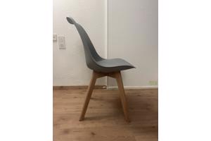 4 Moderne lichtgrijze Keeve (dupe) eetkamerstoelen – set van 4