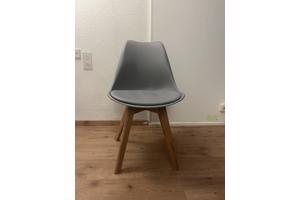 4 Moderne lichtgrijze Keeve (dupe) eetkamerstoelen – set van 4