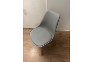 4 Moderne lichtgrijze Keeve (dupe) eetkamerstoelen – set van 4