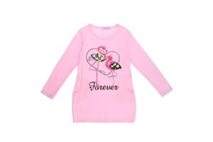 Seagull lang shirt flamingo's forever lichtroze 170/176