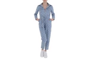 White Icy spijker jumpsuit maantjes blauw M