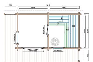 Saunahuis Inari 40 mm