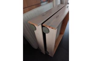 2x Flexa Whitewash bed 90x200cm met 2 laden en elek. lattenbodem