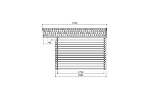 Tuinhuis-Blokhut Servoz: 2980 x 2980 -796 mm ---BLOKHUT 40MM