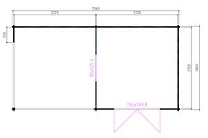 Tuinhuis-Blokhut 3031 Z: 576 x 300 x 263 cm (h)