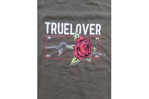 Glo-story t-shirt khaki groen true lover roos S