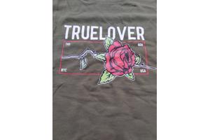Glo-story t-shirt khaki groen true lover roos S