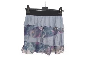 Metrofive mini rok met laagjes van kant blauw L/XL