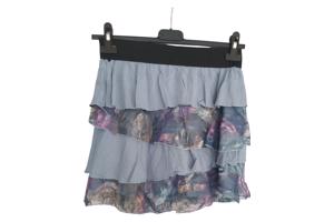 Metrofive mini rok met laagjes van kant blauw L/XL