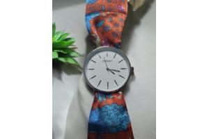 Ernest strik armband Horloge – Kobalt Blauw - oranje