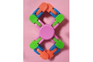 Flexibele Fidget Spinner roze meerkleurig