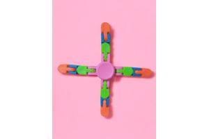 Flexibele Fidget Spinner roze meerkleurig