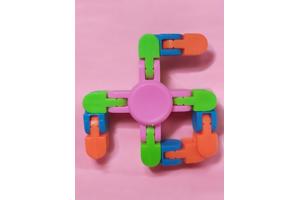 Flexibele Fidget Spinner roze meerkleurig