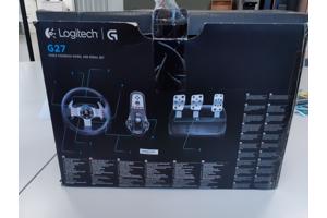 Logitech G27 force feedback wiel, pedalen en originele doos