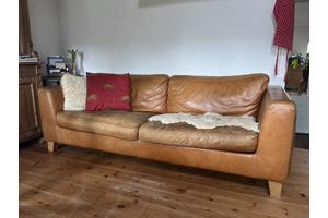 Vintage cognac kleurige bank