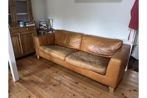 Vintage cognac kleurige bank