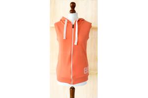 Mouwloos sweatvest licht oranje, maat S, M of XL (nieuw)