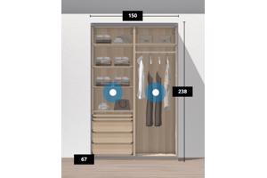 Pax kledingkast met spiegel schuifdeur