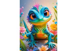 nr 112 Diamond Painting fantasie salamander 50x40cm (rond)