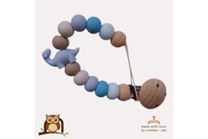 nr 20 noekies Speenkoord dino lichtblauw beige