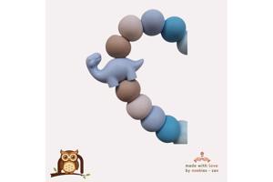 nr 20 noekies Speenkoord dino lichtblauw beige