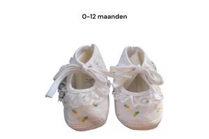 Junior Joy Babyschoenen Newborn Meisjes Wit Met Gele Roos