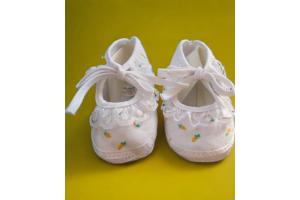 Junior Joy Babyschoenen Newborn Meisjes Wit Met Gele Roos